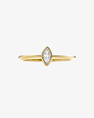 Classic Marquise Diamond Stacker Ring In Yellow Gold